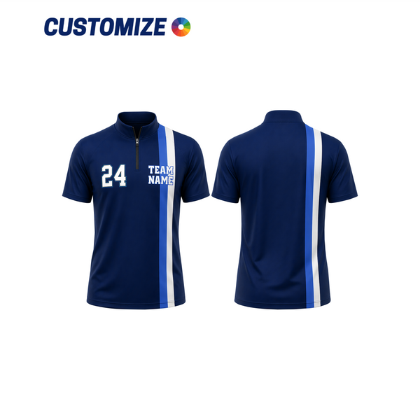 Curling Short Sleeves Quarter Zipper