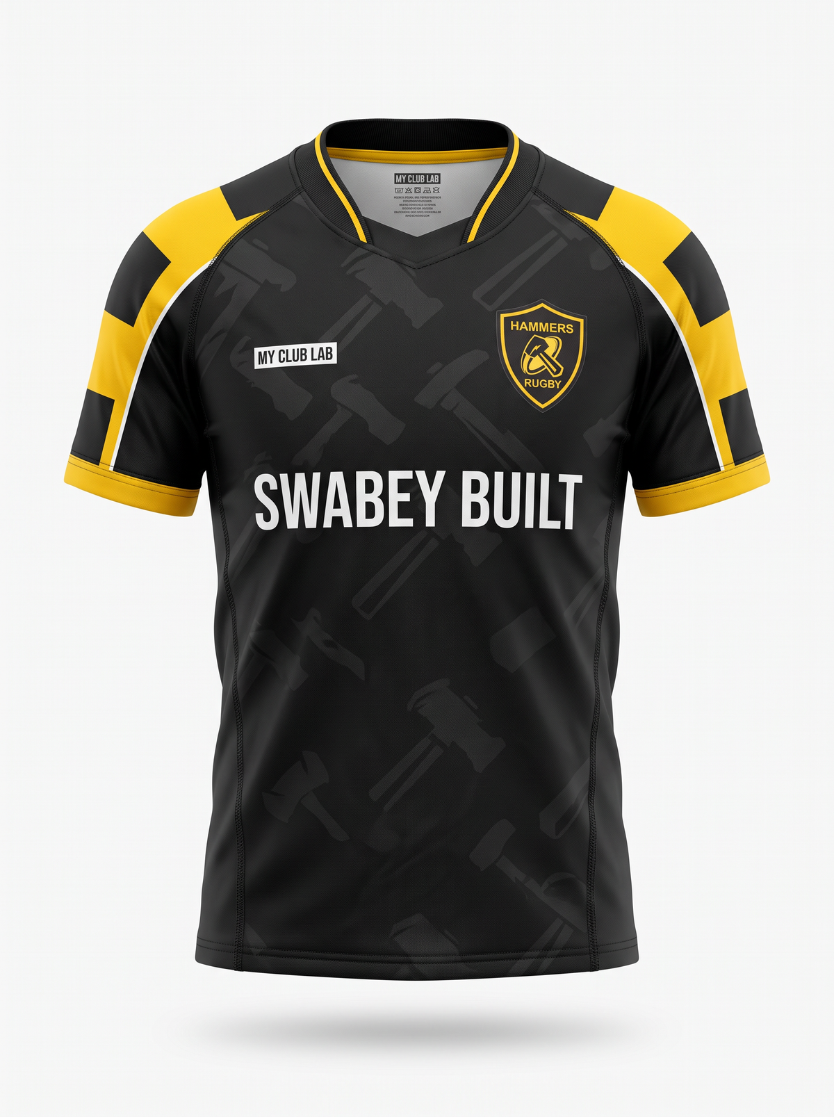 Hammers Rugby youth sublimated jersey in black and gold