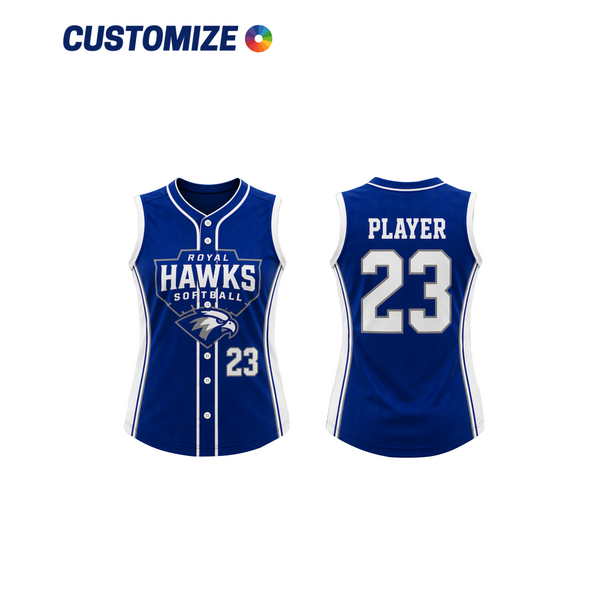 Sleeveless Full-Button Softball Jersey